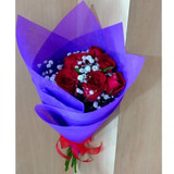 Half Dozen Fresh Red Roses Bouquet