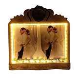 Dual Photo Frame with Led Lights and Clock