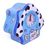Home Clock Design Coin Box For Kids - Blue