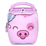 Cute Pig Bag Design Tin Coin Box for Kids (Pink)