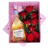 JP Chenet Medium Sweet Wine with Romantic Red Roses