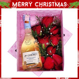 JP Chenet Medium Sweet Wine with Romantic Red Roses