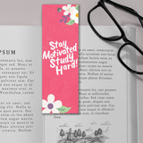 'Stay Motivated Study Hard' Printed Bookmark