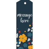 Custom Message Print on Floral Bookmark Tag