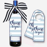 'Cheers To You' Printed Personalized Wine Tag