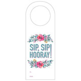 'Sip Sip Hooray' Printed Personalized Name Wine Tag