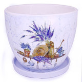 Beautiful Hand Painted Design Flower Vase with Plate 7"