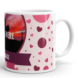Heart Design Personalized Mug With Your Photo And Message Print