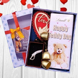 Teddy Day Special Gift For Him - Chocolate, Brooch, Wind Chime & Towel