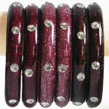 Maroon Color Brass Bangles 2 pcs Set (Size 2-4)