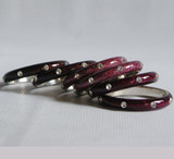 Maroon Color Brass Bangles 2 pcs Set (Size 2-4) - Send gifts to Nepal