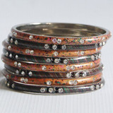 Multi Print Color Brass Bangles 4 pcs Set (Size 2-6)