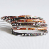 Multi Print Color Brass Bangles 4 pcs Set (Size 2-6) - Send gifts to Nepal