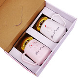 Ceramic Cute Couple Coffee Mug with Lid