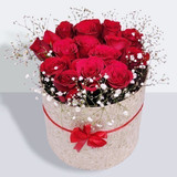 Elegant Gift Box of 15 Red Roses Arrangement