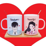 Handsome and Beautiful Printed Couple Coffee Mug Gift