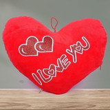 'I Love You' Printed Heart Shape Red Cushion