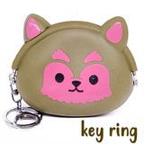 Olive Green Silicone Mini Purse Key-Ring