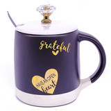 ''Love'' Printed Red Ceramic Couple Mug With Spoon (01)