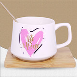 ''Love'' Printed Red Ceramic Couple Mug With Spoon (01)