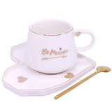 White Ceramic Coffee Mug with Love Tray and Spoon
