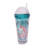Elegant Unicorn Design Tumbler With Straw