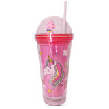 Pink Fancy Tumbler With Straw