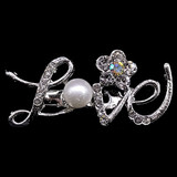 Stone & Pearl Studded Love Saree Pin