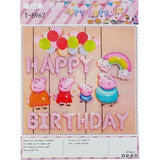 Happy Birthday Decorative Peppa Pig Theme Banner & Balloons