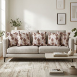 5 Pcs/Set Brown Cotton Cushion with Cover, 16" x 16"