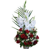 Fruit Round Basket and Fresh Flower Basket - Send gifts to Nepal