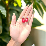 Red Toned Pearl Drop Fashion Earring