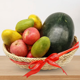 Seasonal Mixed Fresh Fruits in a Basket