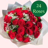 24 Red Roses Bunch Bouquet