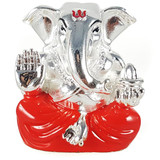 Silver Wax Idol of Lord Ganesh Ji (Red)