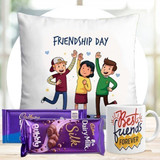 Friendship Day Gifts - Cushion, Mug & Chocolates