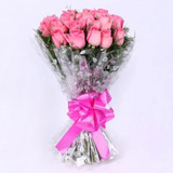 One Dozen Cute Pink Roses Bunch
