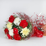 Fresh 10 Colourful Carnations Bouquet