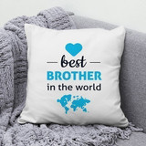 "Best Brother in The World" Printed Cushion