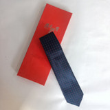 Orange Dotted Blue Long Box Men's Tie