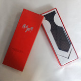 Orange Dotted Blue Long Box Men's Tie