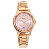 Titan Women Rose Gold Dial Wrist Watch - 2638WM01