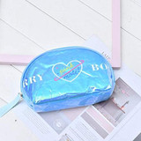 XimiVogue Blue Cosmetic Semicircle Pouch