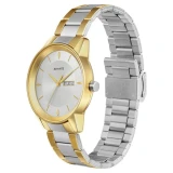 Sonata Quartz Analog with Day and Date Silver Dial Stainless Steel Strap Watch for Men