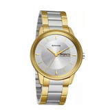 Sonata Quartz Analog with Day and Date Silver Dial Stainless Steel Strap Watch for Men