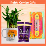 Rakhi with Chocolates & Bamboo Plant Mug Gift