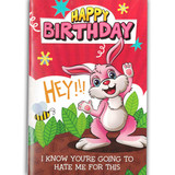 Adorable Bunny Happy Birthday Greeting Card