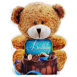 Plush Teddy Design Greeting Card For Birthday