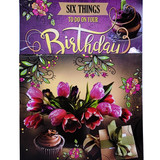 'Six Things To Do On Your Birthday' Greeting Card