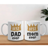"Best Dad & Mom Ever" Printed Couple Coffee Mug
